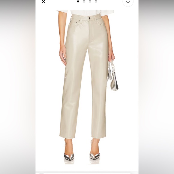 AGOLDE leather pants size 27 beige - Picture 2 of 14